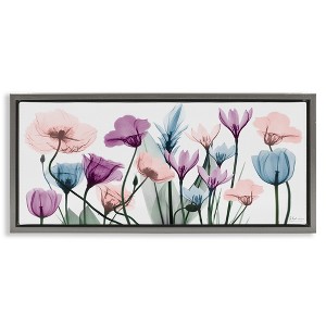 Stupell Industries Modern Translucent Pastel Tulips Floating Frame Canvas Art - 1 of 4