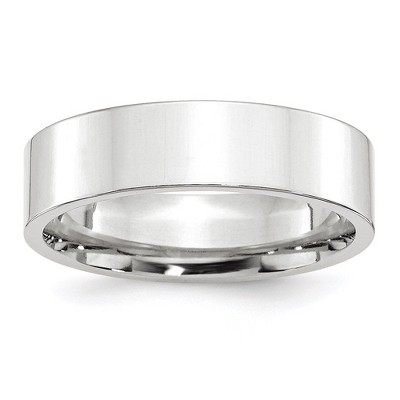 Black Bow Jewelry 6mm 10K White or Yellow Gold Flat Comfort Fit Band