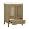 SEVOBAL Bathroom Vanities 24 Inch Bathroom Vanity with Ceramic Basin and Storage Cabinet for Bathroom, Brown, 24"*18"*33.98" - 3 of 4