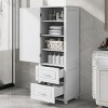 61 Inch Tall Bathroom Storage Cabinet, Bathroom Cabinets With 2 Drawers And Adjustable Shelf, Bathroom Cabinets Modern-Cuddlewood - 3 of 4