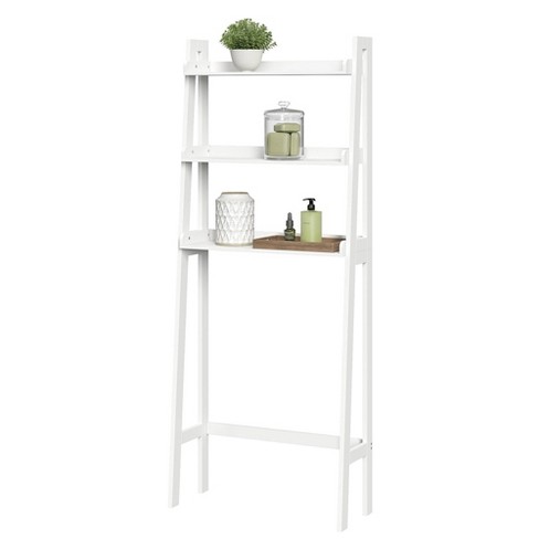 Over Toilet Space Saver With Tiered Ladder Shelves White Target