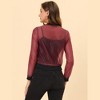 Allegra K Women's Zip Up See-Through Lightweight Long Sleeve Mesh Bomber Jacket - image 3 of 4