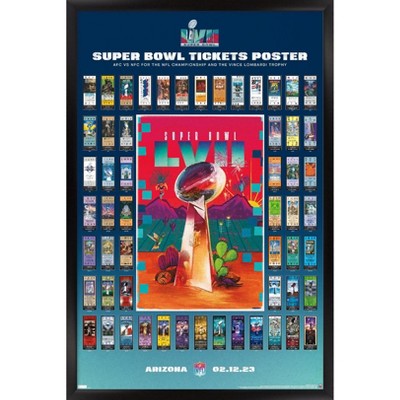 Trends International Gallery Pops NFL - Super Bowl LVII Tickets Wall Art,  Black Framed Version, 12 x 12