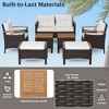 Tangkula 7PCS Rattan Patio Conversation Furniture Set Cushioned Outdoor Wicker Sofa Set - 3 of 4