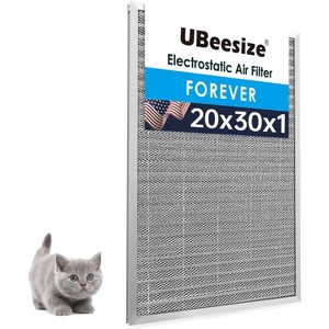 UBeesize 20x30x1 Reusable Electrostatic Air Filter HVAC AC Furnace Filter,MERV 8,Washable, Lasts a Lifetime,Permanent Air Filter, Home And Office - 1 of 1