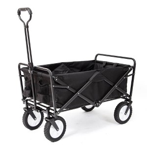 Mac Sports Heavy Duty Steel Frame Collapsible Folding 150 Pound Capacity Outdoor Camping Garden Utility Wagon Yard Cart, Black - 1 of 4