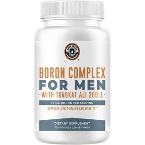 Boron Complex With Tongkat Ali Capsules, Supplement to Support Men's Overall Health & Vitality, Left Coast Performance, 30ct - 1 of 4