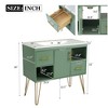 Akoasm 36 Inch Wood Bathroom Storage Vanity Cabinet With Drawers & Adjustabl Shelfes(WITH SINK BASIN)-Green - 2 of 4