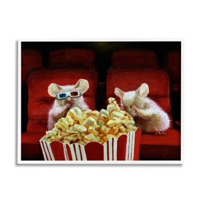 Stupell Industries Mice Movie Theater Popcorn Framed Giclee