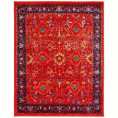 Antique Patina Orange & Navy 8' x 10' Synthetic Area Rug