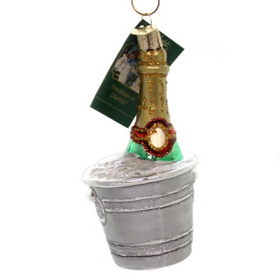 Old World Christmas 4.75" Chilled Champagne Celebrate Ornament  -  Tree Ornaments