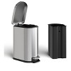 2.6 Gallon/10 L Slim Bathroom Trash Can with Lid, Step-on Garbage Can for Kitchen with Removable Inner Bucket, Rear Handle, Soft Close Lid - 4 of 4