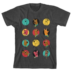 Scooby-Doo Character Heads Youth Boy's Charcoal Heather T-Shirt - 1 of 1