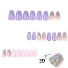 LOVELAY CREATIONS Purple Pink Coffin Press-On Nails with 3D Flowers - 3 of 4