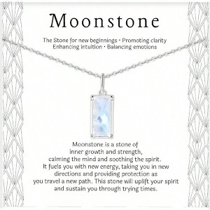 New Beginnings Rainbow Moonstone Sterling Silver Necklace for Women - 1 of 4