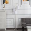 MaseiKar 66.1" 3-Light Tree Floor Lamp with Linen Shades, Adjustable Heads and Foot Switch, Metal Base, Modern Farmhouse Style – Nickel - 2 of 4