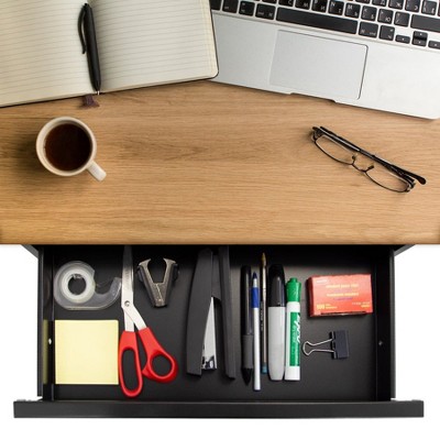 Matte Black Steel Under Desk Pull-Out Drawer Kit