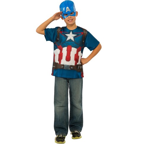 Medium Rubies Costume Avengers 2 Age of Ultron Childs Captain America T-Shirt and Mask