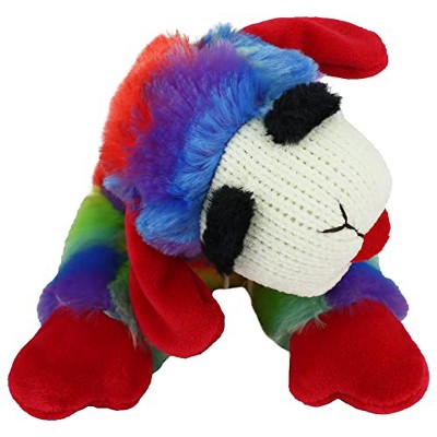 Multipet Rainbow Lamb Chop Plush Dog Toy, Medium