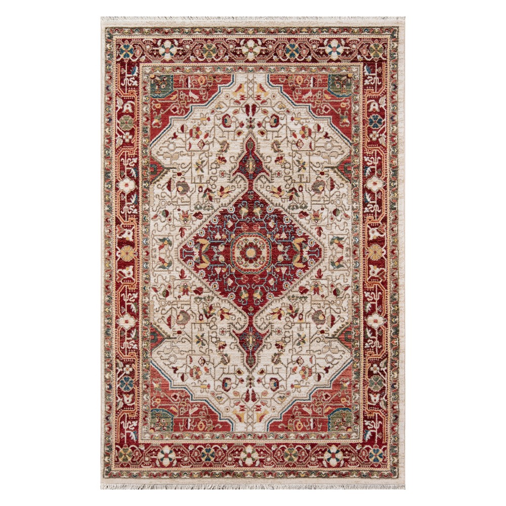 2'x3' Medallion Loomed Accent Rug Red - Momeni