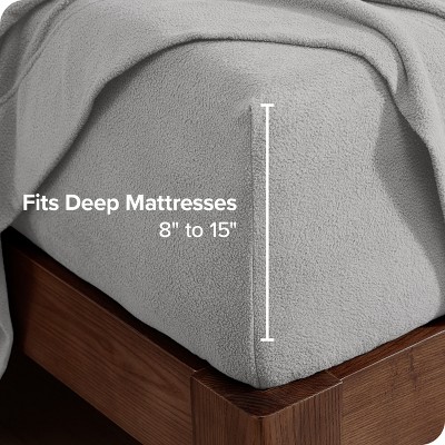 Light Grey Microfiber Split Head Flex King Deep Pocket Sheet Set