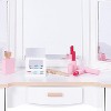 Garvee Princess Vanity Set for Kids - White Makeup Table with Mirror, Stool, and Wooden Play Makeup Accessories - 4 of 4