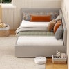 Twin Velvet Daybed with Storage Drawers - Upholstered Corner Bed Frame with Headboard & Safety Rails for Kids' Bedroom, Living Room - 2 of 4
