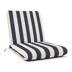 Casual Cushion Stripe Sunbrella Fabric 1-Piece Indoor/Outdoor Club Chair Cushion, 22"W x 44"L - 1 of 4