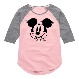 Girls' - Disney - Mickey & Friends Shirt Tail Raglan Graphic T-shirt - 1 of 3