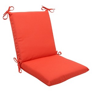 Sunbrella Canvas Outdoor Squared Edge Chair Cushion - Orange, Melon Ball