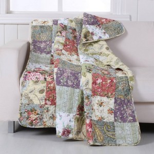 50"x60" Blooming Prairie Throw Blanket - Greenland Home Fashions: Cotton, Reversible, for Couch - 1 of 4