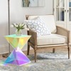 Bekrvio 12.6" Irregular Acrylic Side Table,Modern Farmhouse End Table for Small Spaces, Lightweight Accent Table for Living Room, Bedroom & Patio - 4 of 4