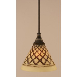 Toltec Lighting Any 1 - Light Pendant in  Dark Granite with 7" Chocolate Icing Shade - 1 of 1