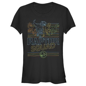 Juniors Womens Jurassic World: Camp Cretaceous Retro Raptor Squad T-Shirt - 1 of 3