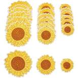 Okuna Outpost 18-Pack Iron On Patches, Sunflowers Embroidery for Sewing, Clothing DIY Crafts (3 Sizes)