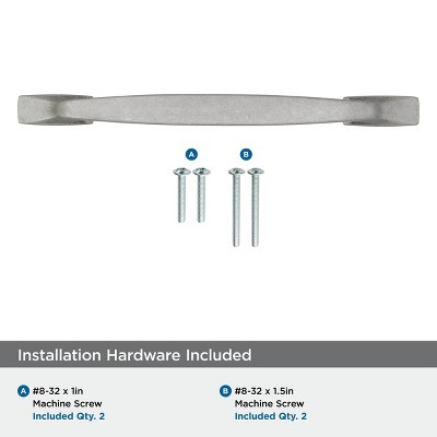 Aged Pewter 6-5/16 Inch Rustic Cabinet Pull with Mounting Hardware