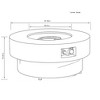 34" Round Propane Fire Pit Table, 50,000 BTU Outdoor Gas Firepit with Round Burner Lid, Glass Rocks & Waterproof Cover for Patio, Garden, Backyard - 3 of 4
