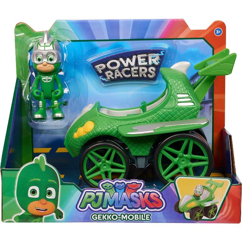 PJ Masks Power Racers Vehicles, Articulated Gekko Figure and Gekko Mobile, Green, 3 of 4