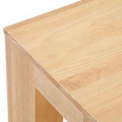 Blonde Wood Rectangular Coffee Table with Shelf, 48"