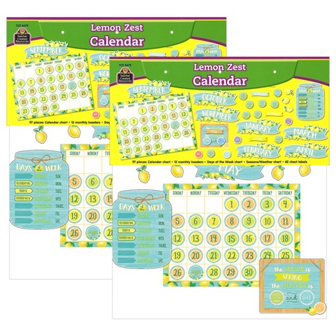 Teacher Created Resources® Lemon Zest Calendar Bulletin Board Set, 2 Sets - image 1 of 2