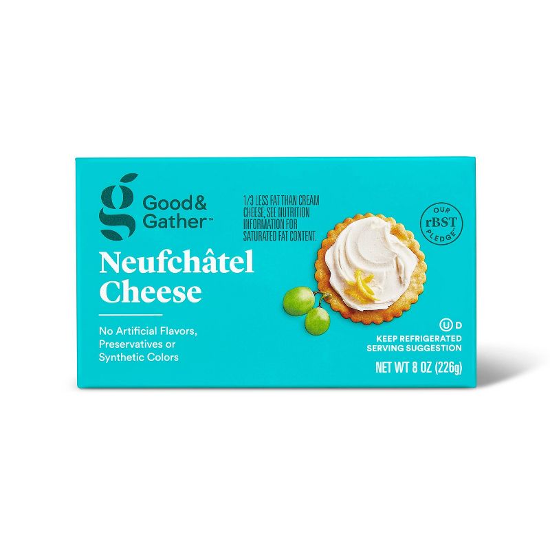Neufchatel Cheese Bar - 8oz - Good &#38; Gather&#8482;, 1 of 4