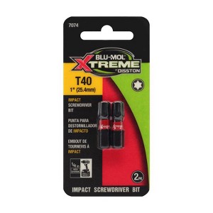 Blu-Mol Xtreme Torx 40 X 1 in. L Screwdriver Bit S2 Tool Steel 2 pc - 1 of 2