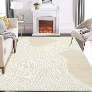 Modern Abstract Runner & Area Rug, Artistic Design, Non-Slip, Soft Low Pile for Entryway, Kitchen, Laundry - 1 of 4