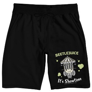 Beetlejuice It's Showtime Men's Black Sleep Pajama Shorts - 1 of 4