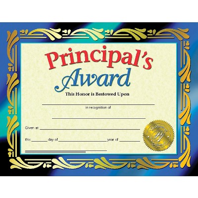 Hayes Principal's Award Certificate 8.5" x 11" Pack of 30