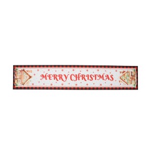 Unique Bargains Christmas Table Runner Polyester Red White 71x14 Inch 1 Pc - 1 of 4