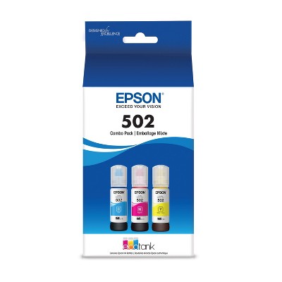 Epson 502 C/M/Y 3pk Ink Bottles - Cyan Magenta Yellow (T502520-CP)