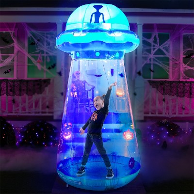 SYNCFUN 9 FT Halloween Inflatable Outdoor Decoration for Yard Decoration, Inflatable UFO Halloween Decor with LEDs for Outside Halloween Party Decor