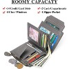 BEAFUP Women's Genuine Leather Wallet,Compact Size Wallet, RFID Blocking,with 14 Slots and 2 Zippered Pockets & Zipper Coin Pouch - 4 of 4