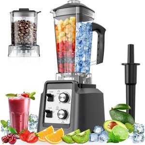 Teendow 1800W 2-in-1 Blender & Grinder Combo,  68oz BPA-Free Jar Smoothie Maker, Ice Crusher Countertop Blender, Silver - 1 of 4